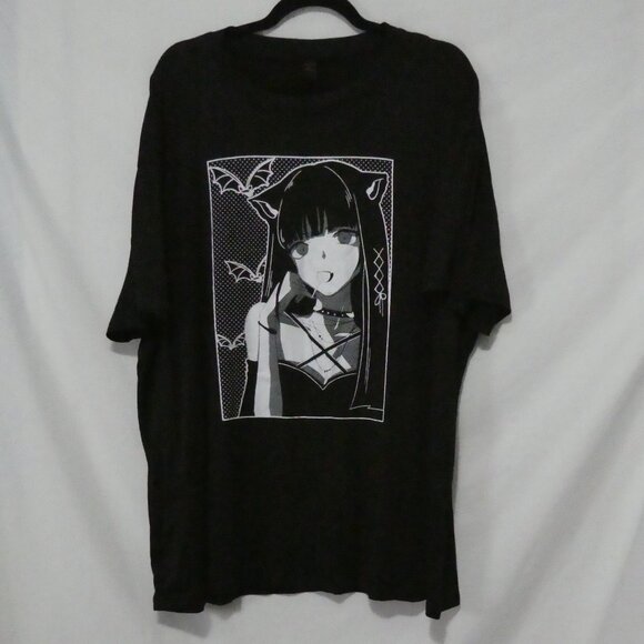 ROMWE | 2XL | Black Anime Graphic T-Shirt With Gothic Design - Picture 2 of 14